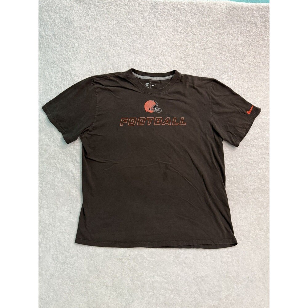Cleveland Browns Nike Shirt Mens Brown Orange Logo NFL Football XXL see pics